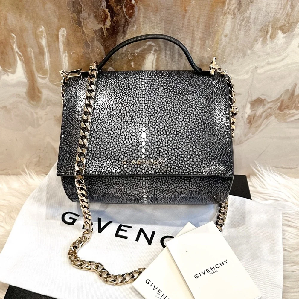 $5k Givenchy Mini Stingray Galuchat Pandora Box Chain Bag - Picture 4 of 13